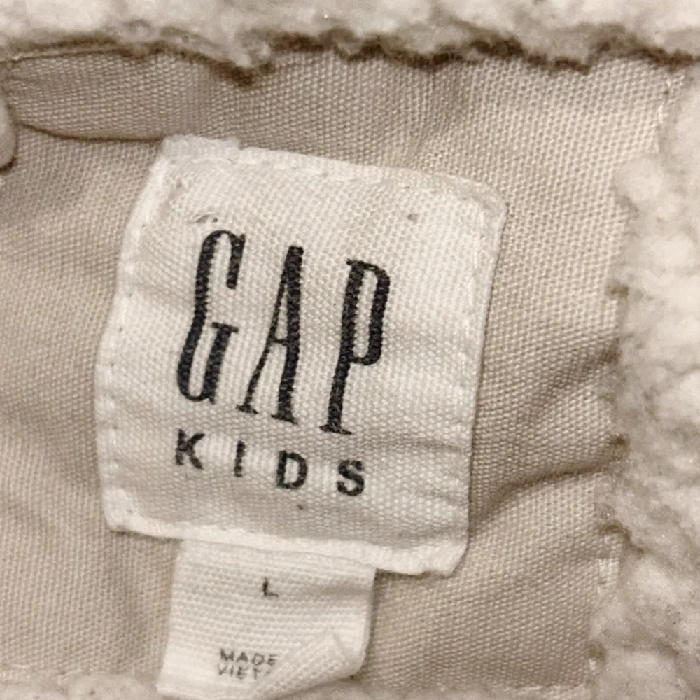 GAP Girl's Cream Full Zip Sherpa Lined Jacket Size Large 10/12